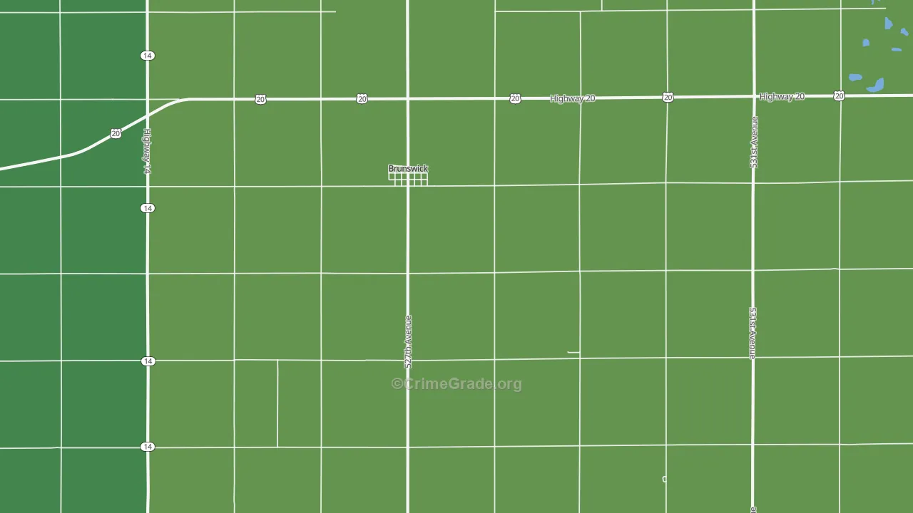Brunswick, NE Map of Vehicle Theft Rates