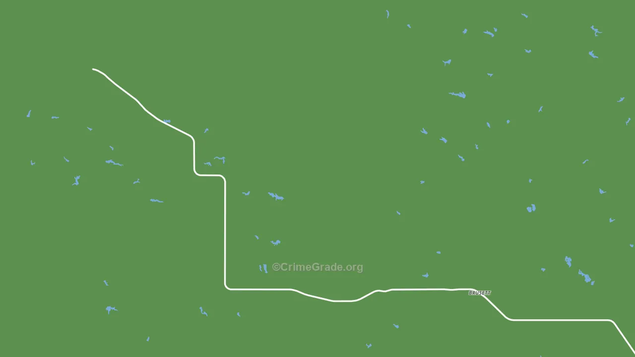 Brusett, MT Map of Vehicle Theft Rates