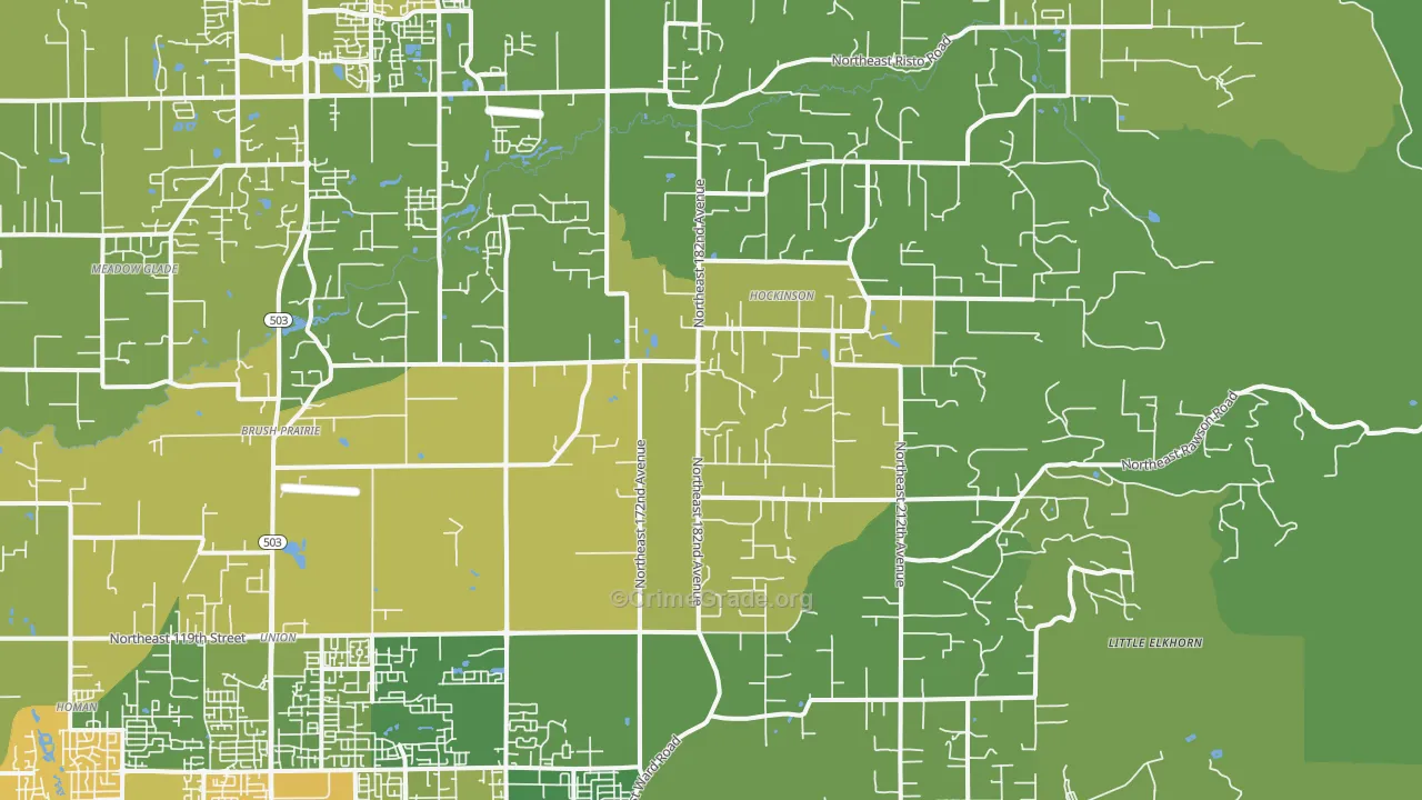Brush Prairie, WA Map of Vehicle Theft Rates
