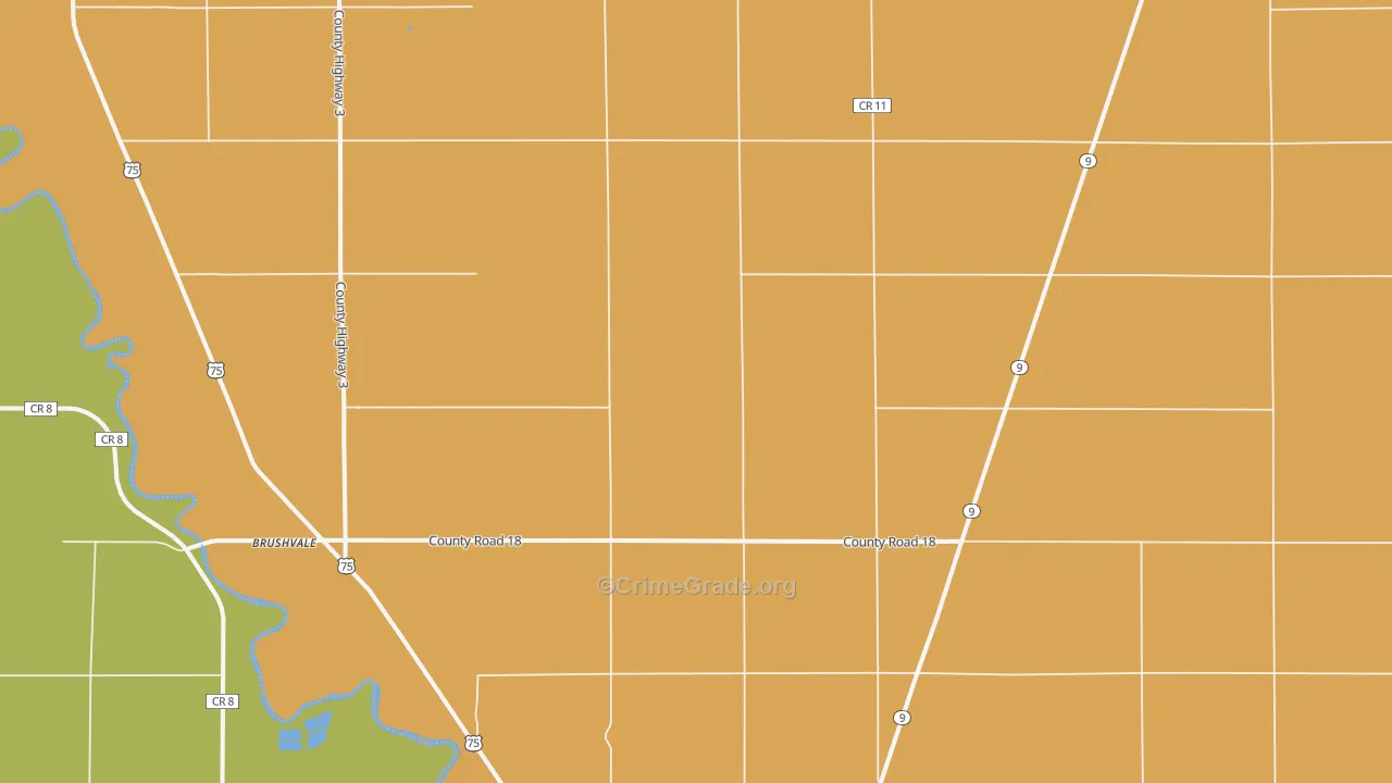 Brushvale, MN Map of Vehicle Theft Rates