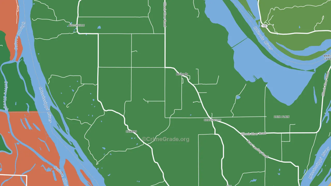 Brussels, IL Map of Vehicle Theft Rates