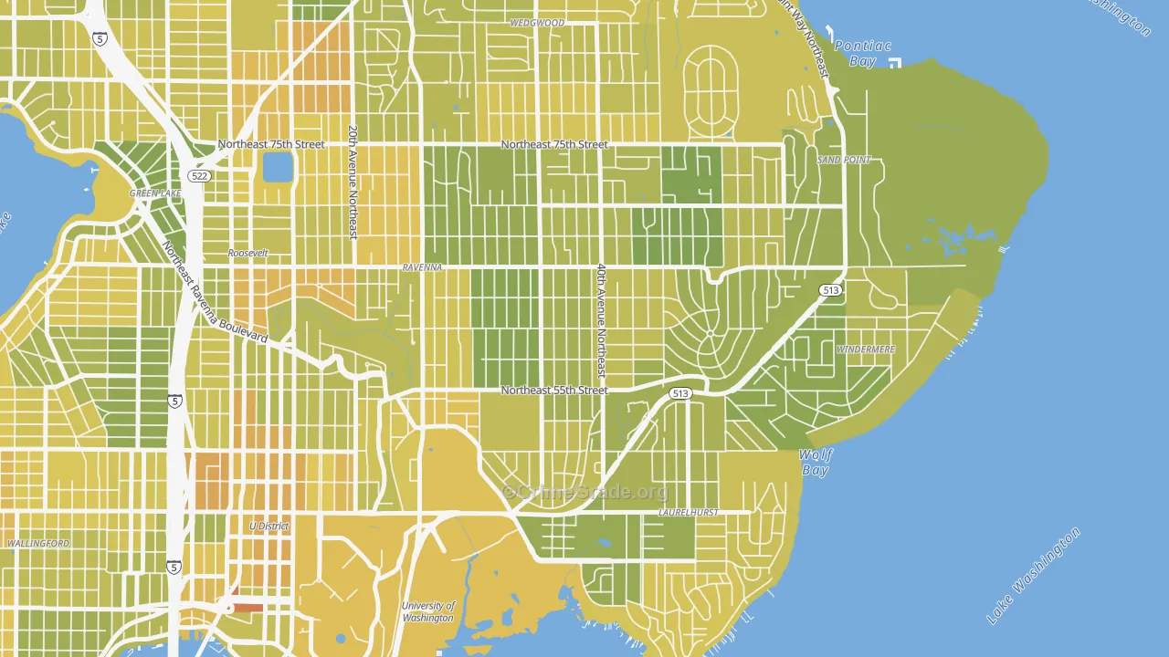 Bryant, Seattle, WA Map of Vehicle Theft Rates