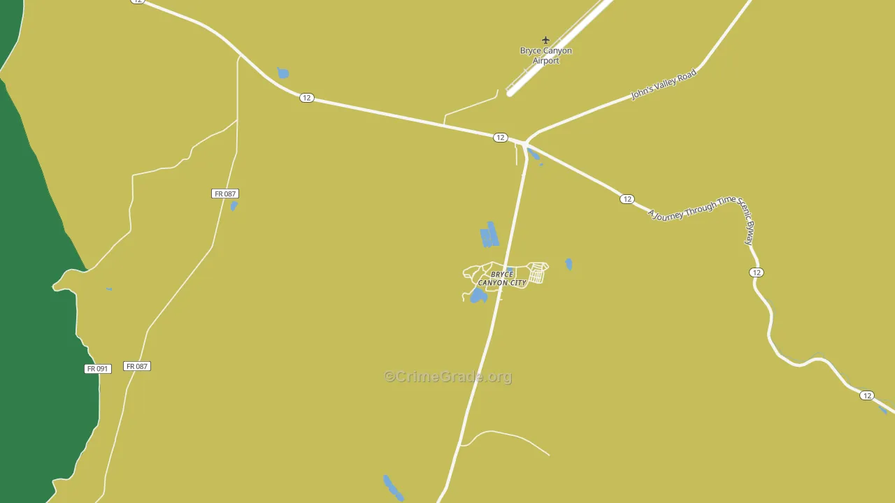 Bryce Canyon City, UT Map of Vehicle Theft Rates