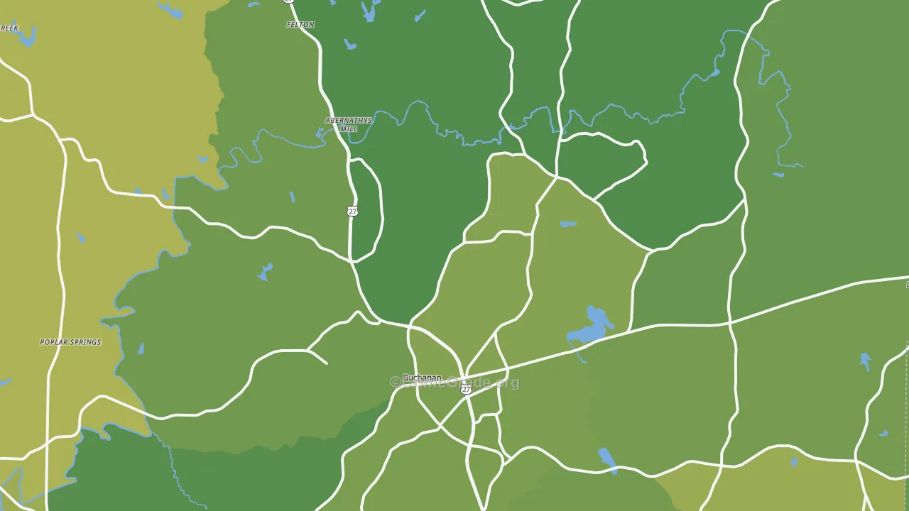 Buchanan, GA Map of Vehicle Theft Rates