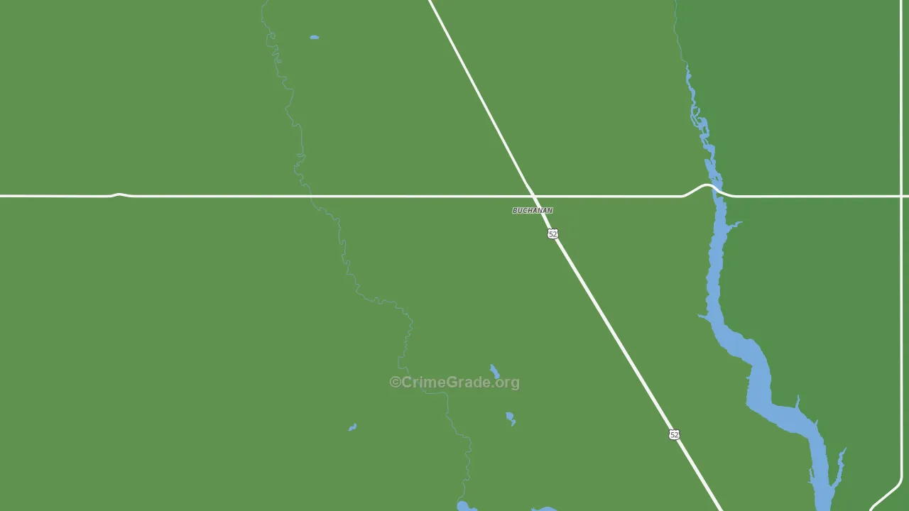 Buchanan, ND Map of Vehicle Theft Rates