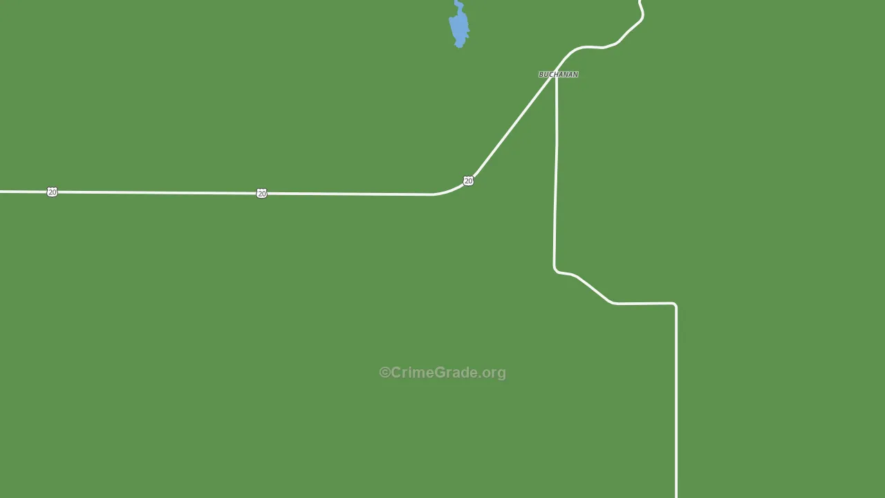 Buchanan, OR Map of Vehicle Theft Rates