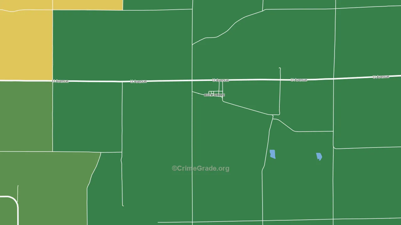 Buck Grove, IA Map of Vehicle Theft Rates