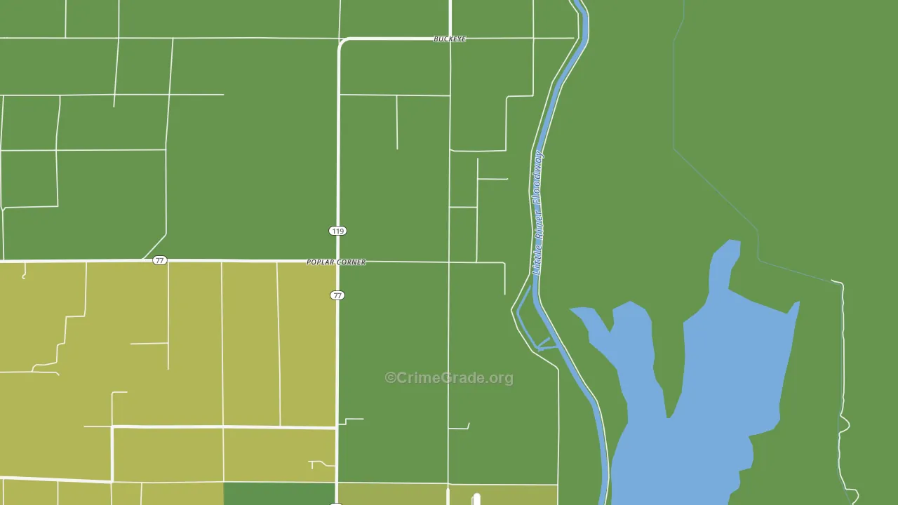 Buckeye, AR Map of Vehicle Theft Rates