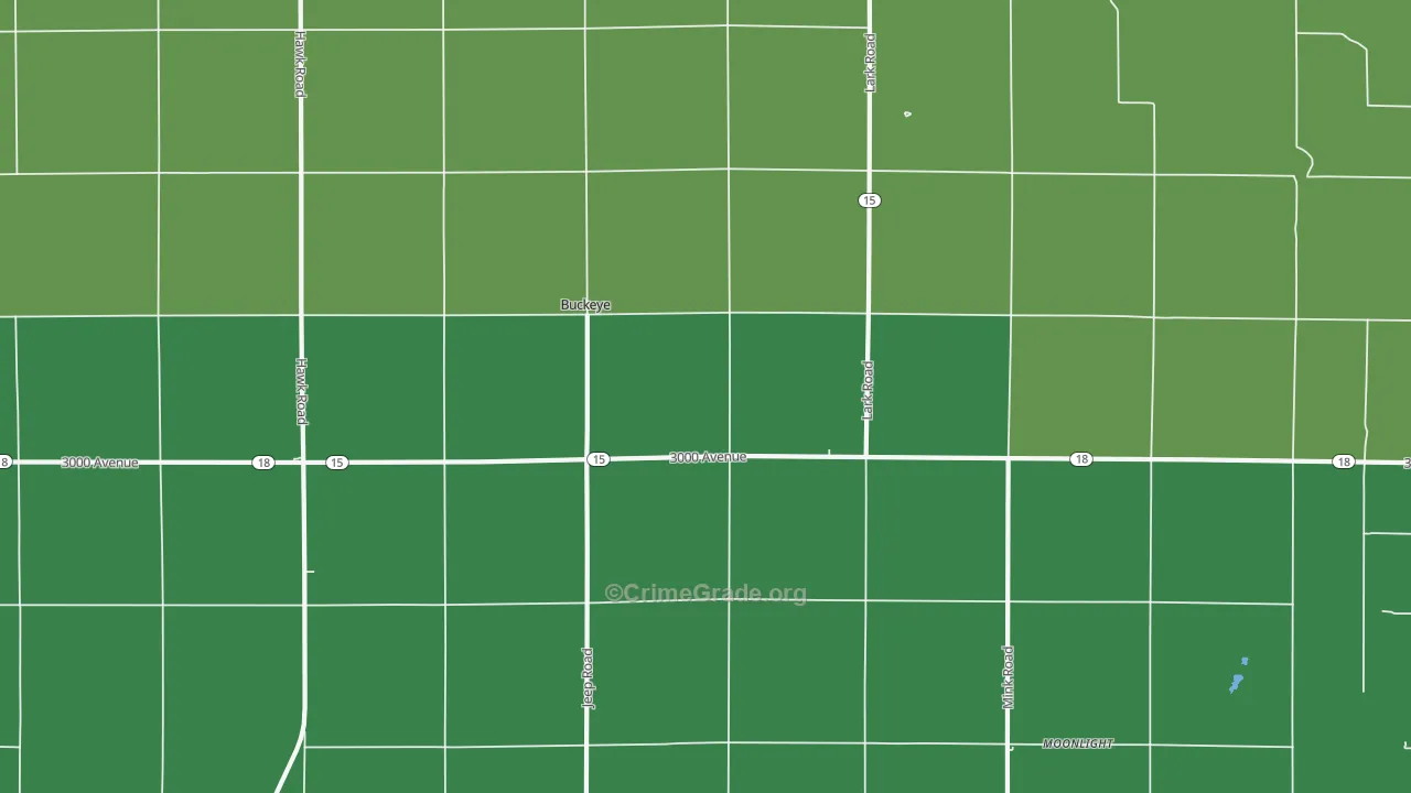 Buckeye, KS Map of Vehicle Theft Rates