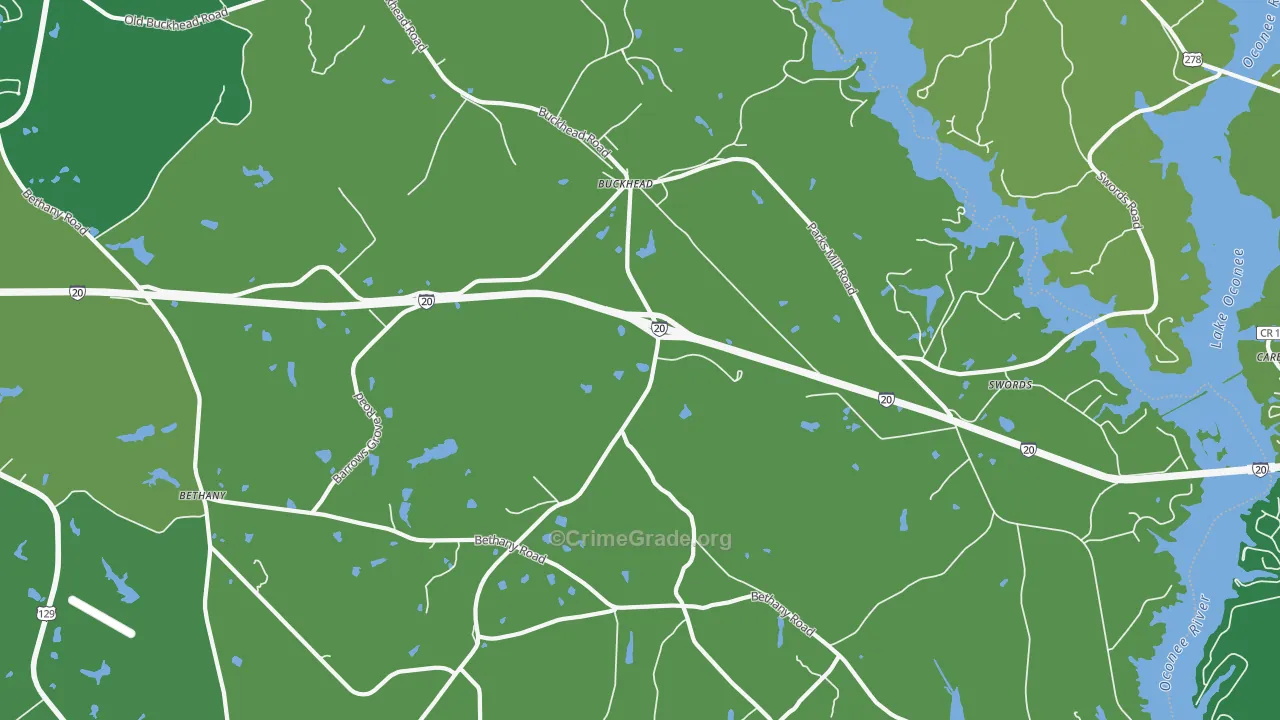 Buckhead, GA Map of Vehicle Theft Rates
