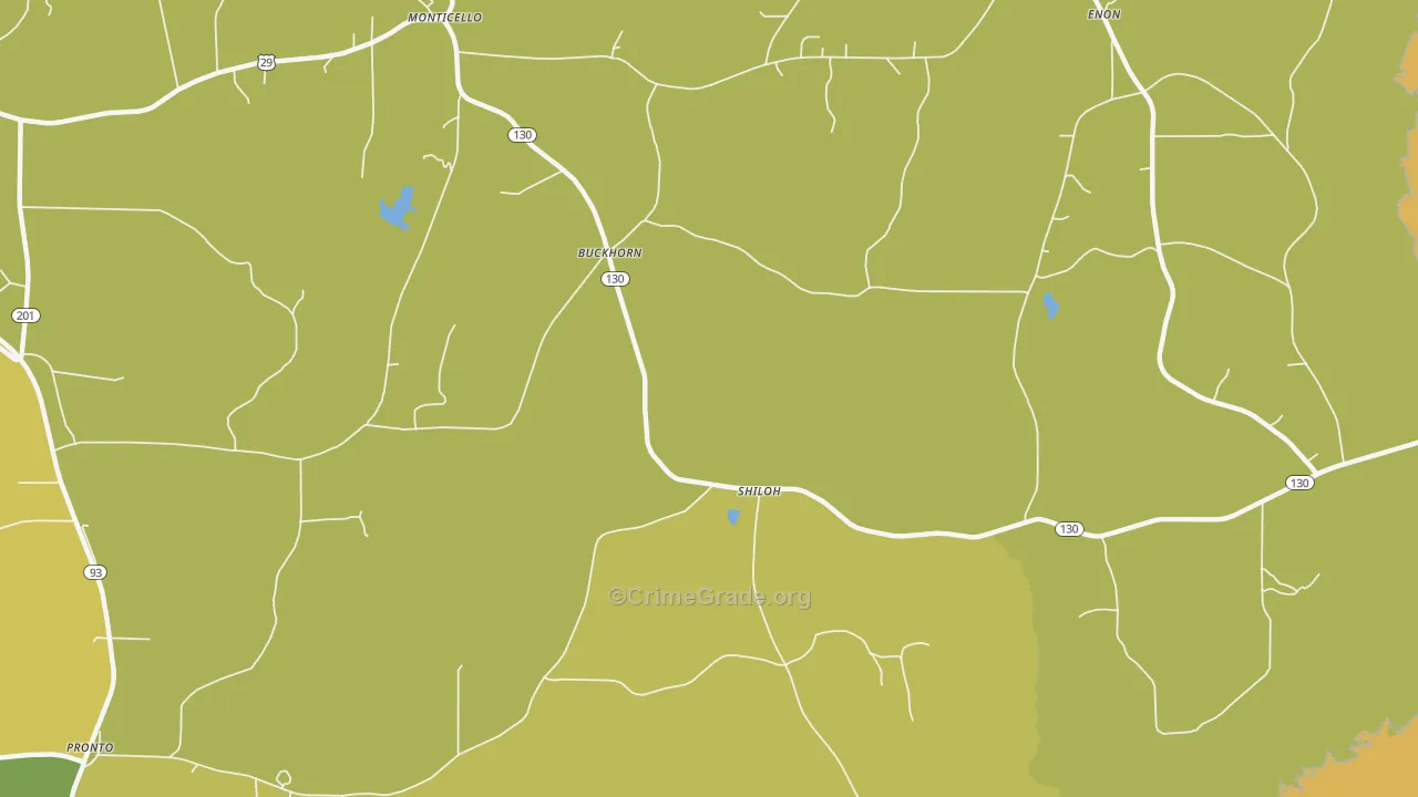 Buckhorn, AL Map of Vehicle Theft Rates