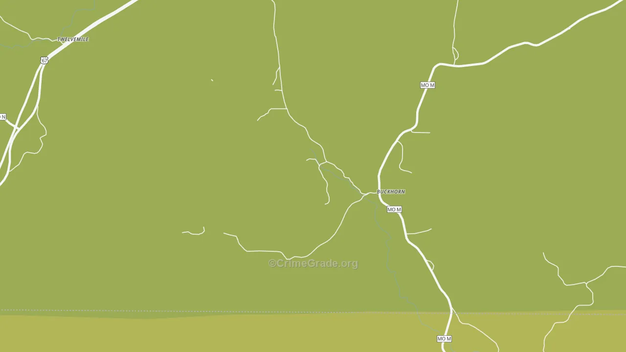 Buckhorn, MO Map of Vehicle Theft Rates
