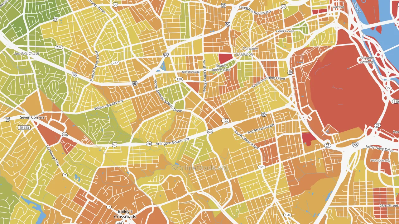 Buckingham, Arlington, VA Map of Vehicle Theft Rates