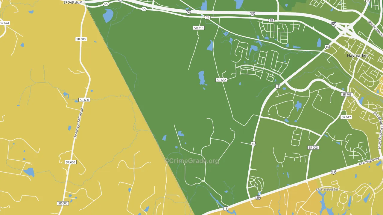 Buckland, VA Map of Vehicle Theft Rates