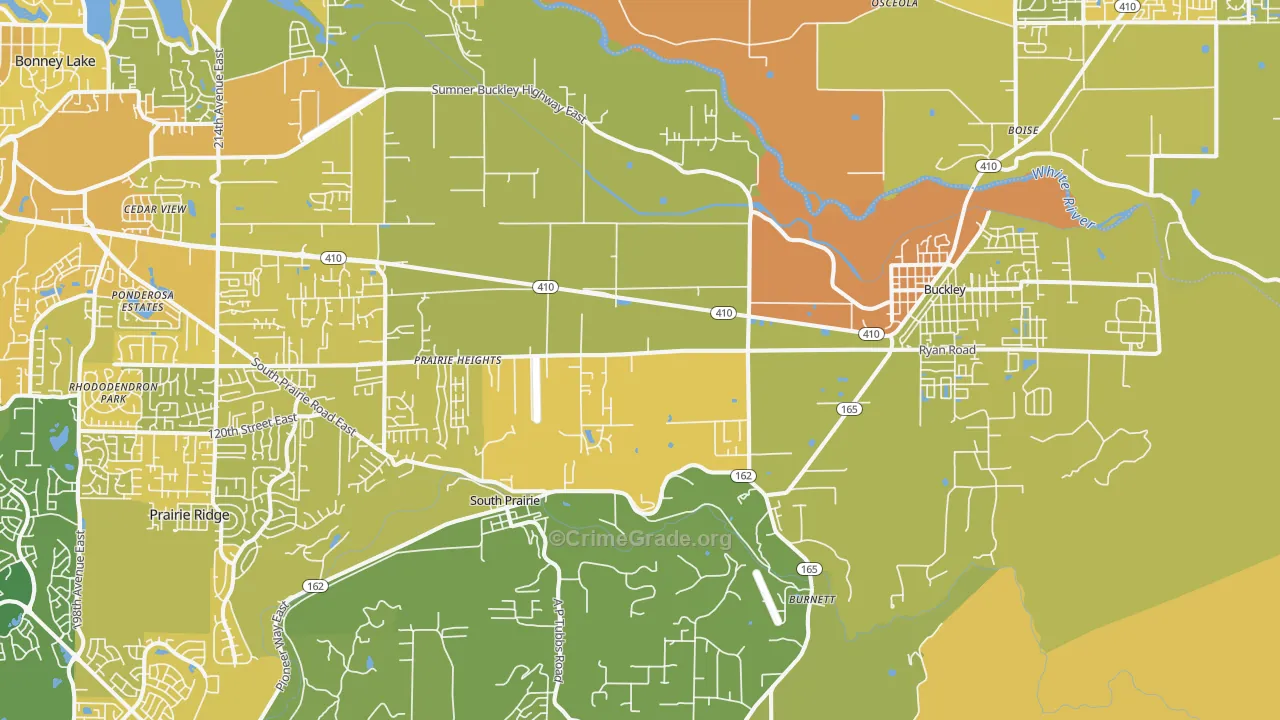 Buckley, WA Map of Vehicle Theft Rates