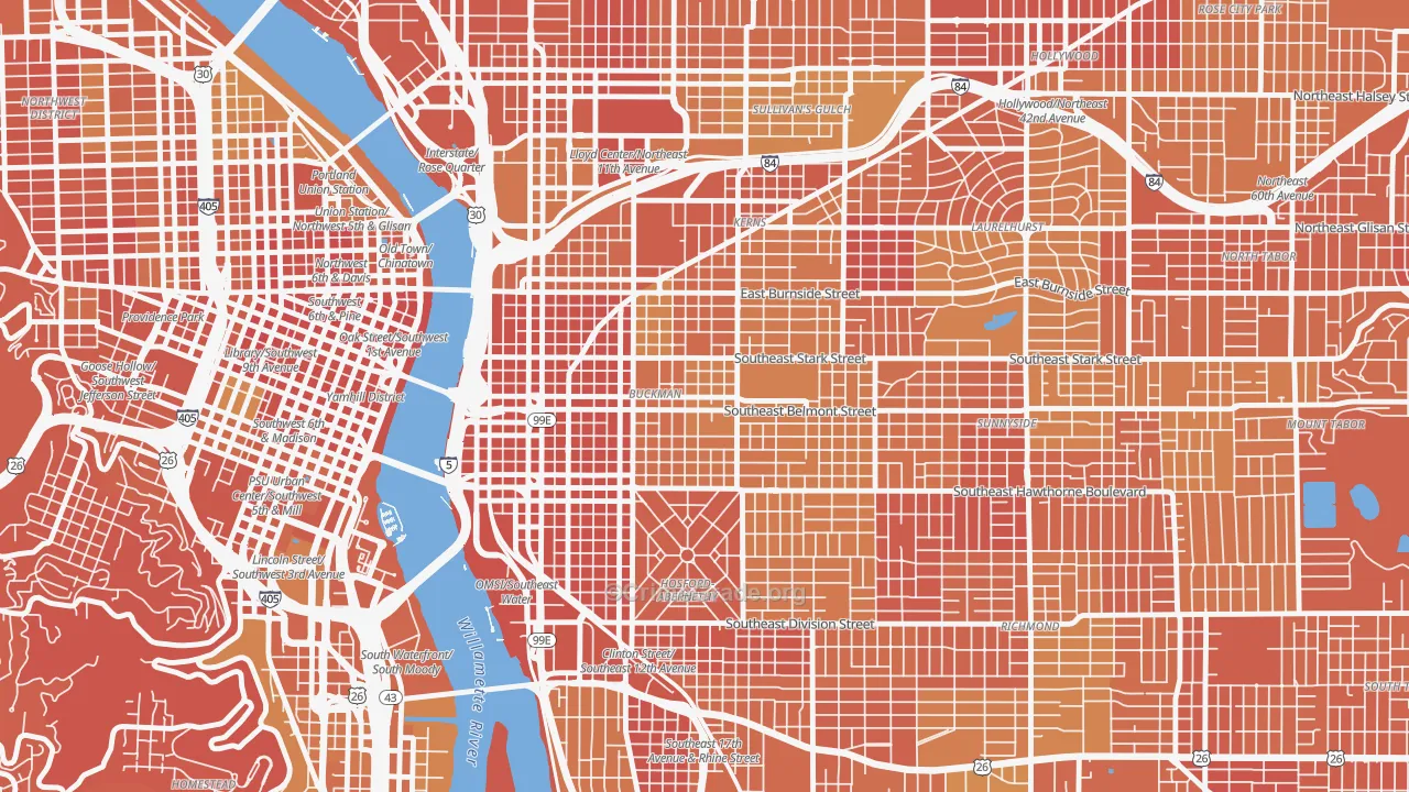 Buckman, Portland, OR Map of Vehicle Theft Rates