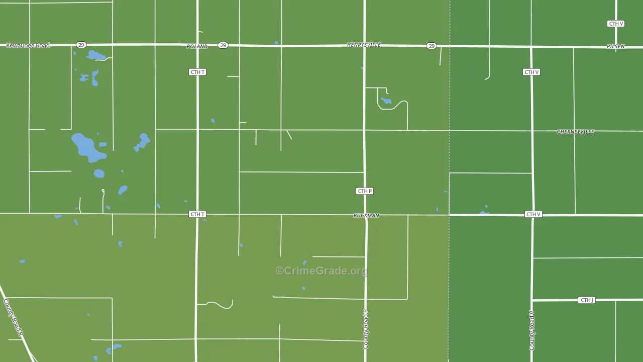 Buckman, WI Map of Vehicle Theft Rates