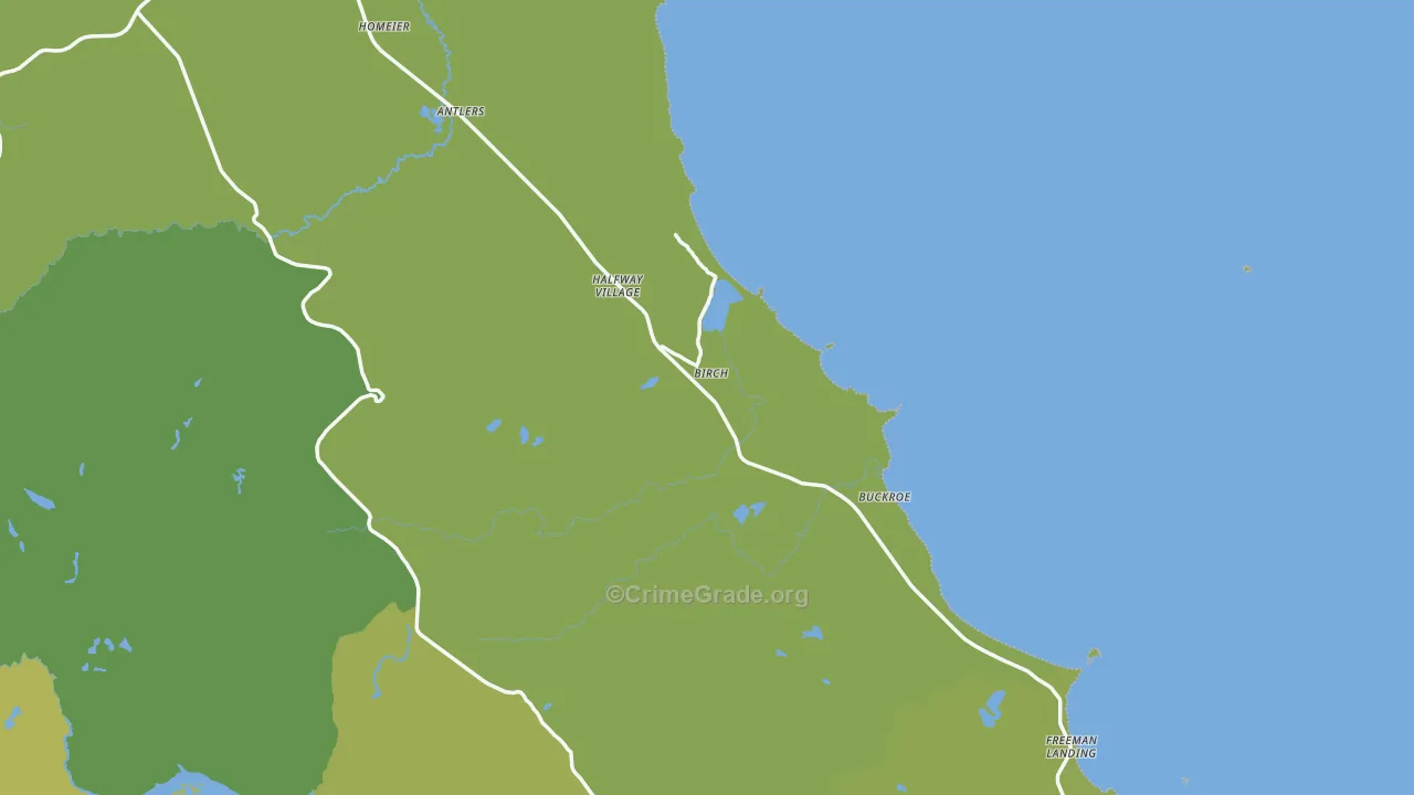 Buckroe, MI Map of Vehicle Theft Rates