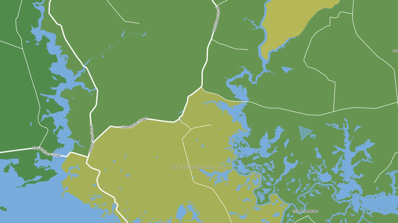 Bucktown, MD Map of Vehicle Theft Rates