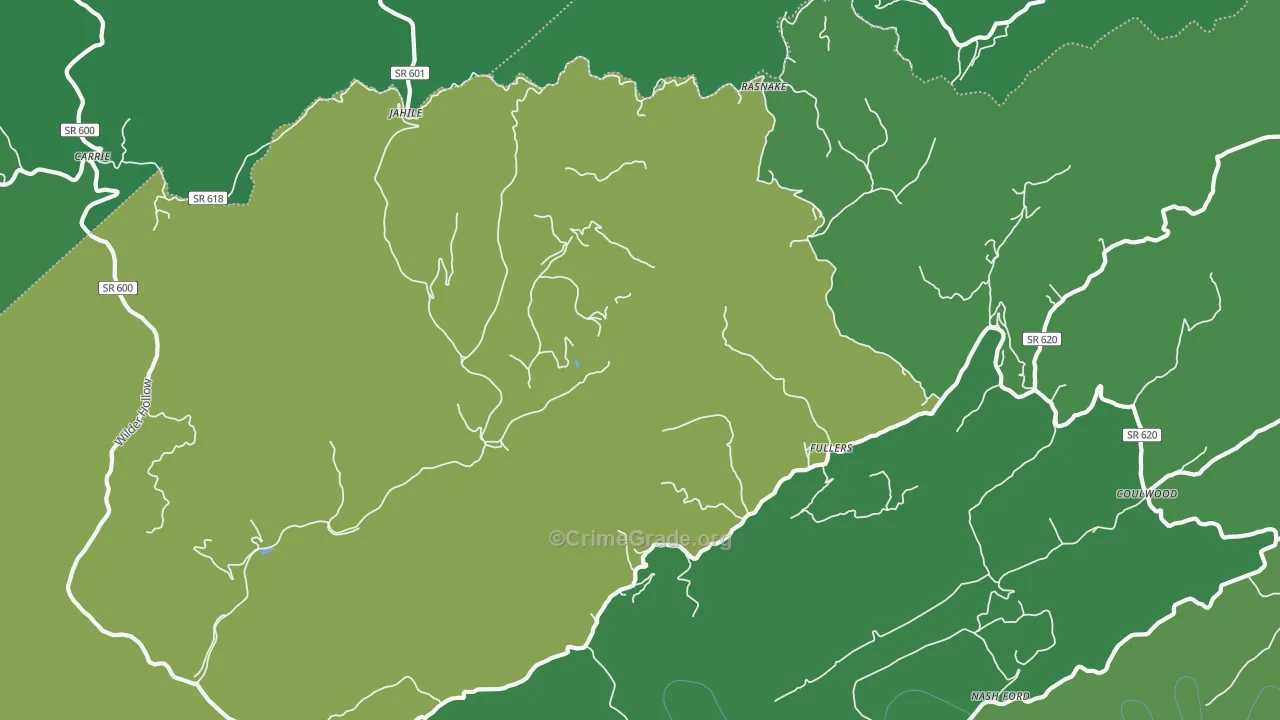 Bucu, VA Map of Vehicle Theft Rates