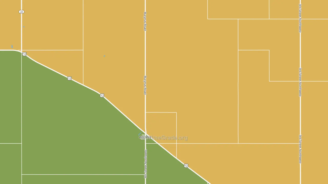 Bucyrus, ND Map of Vehicle Theft Rates