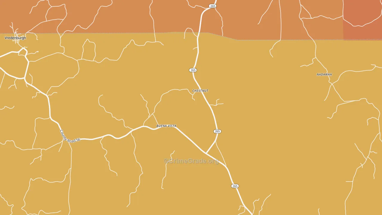 Buena Vista, AL Map of Vehicle Theft Rates