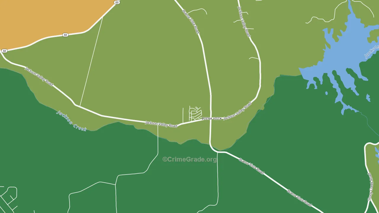 Buena Vista, CA Map of Vehicle Theft Rates