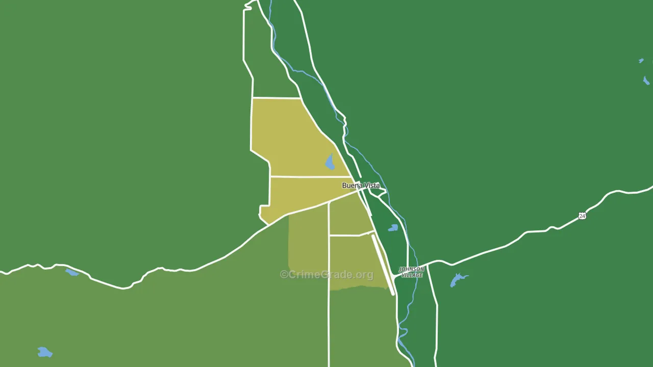 Buena Vista, CO Map of Vehicle Theft Rates