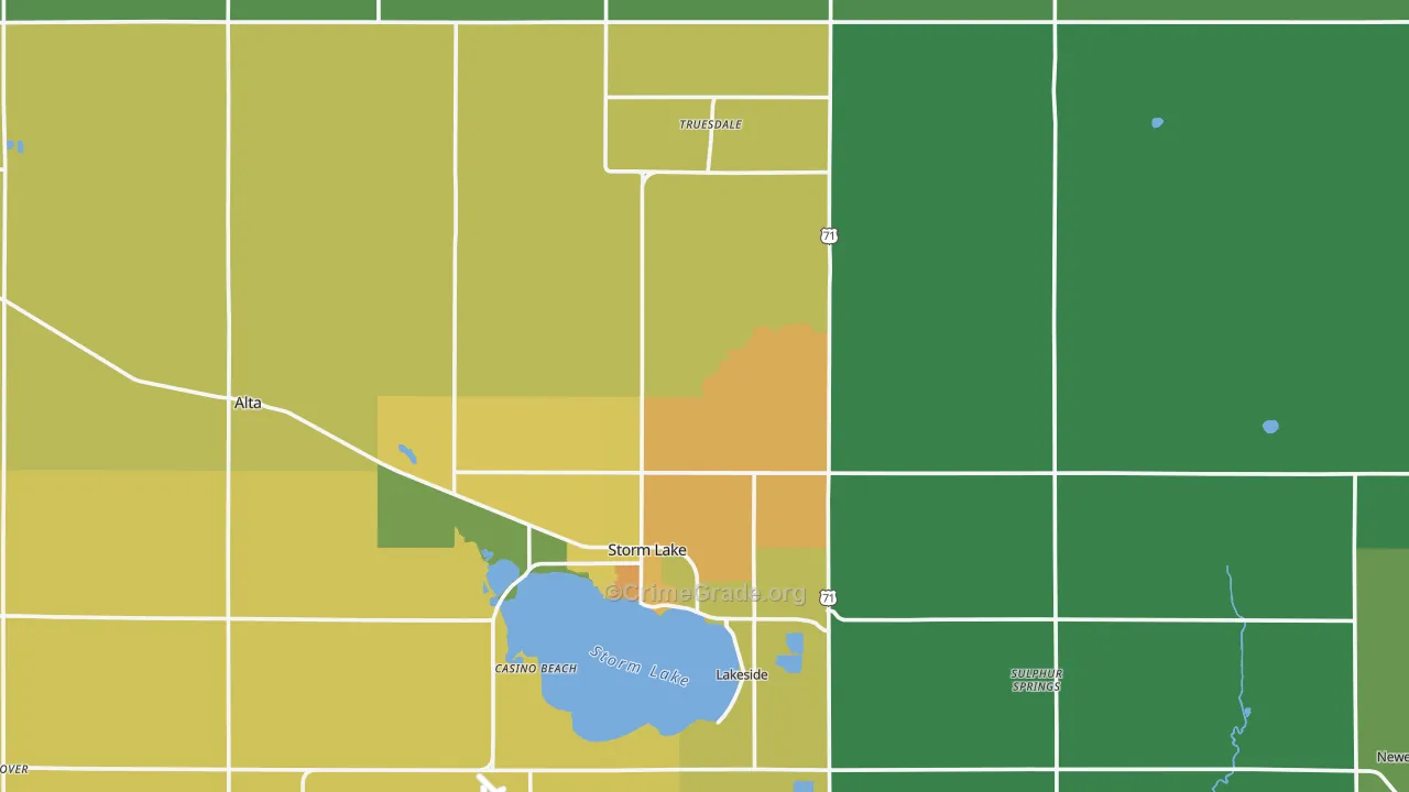 Buena Vista County, IA Map of Vehicle Theft Rates