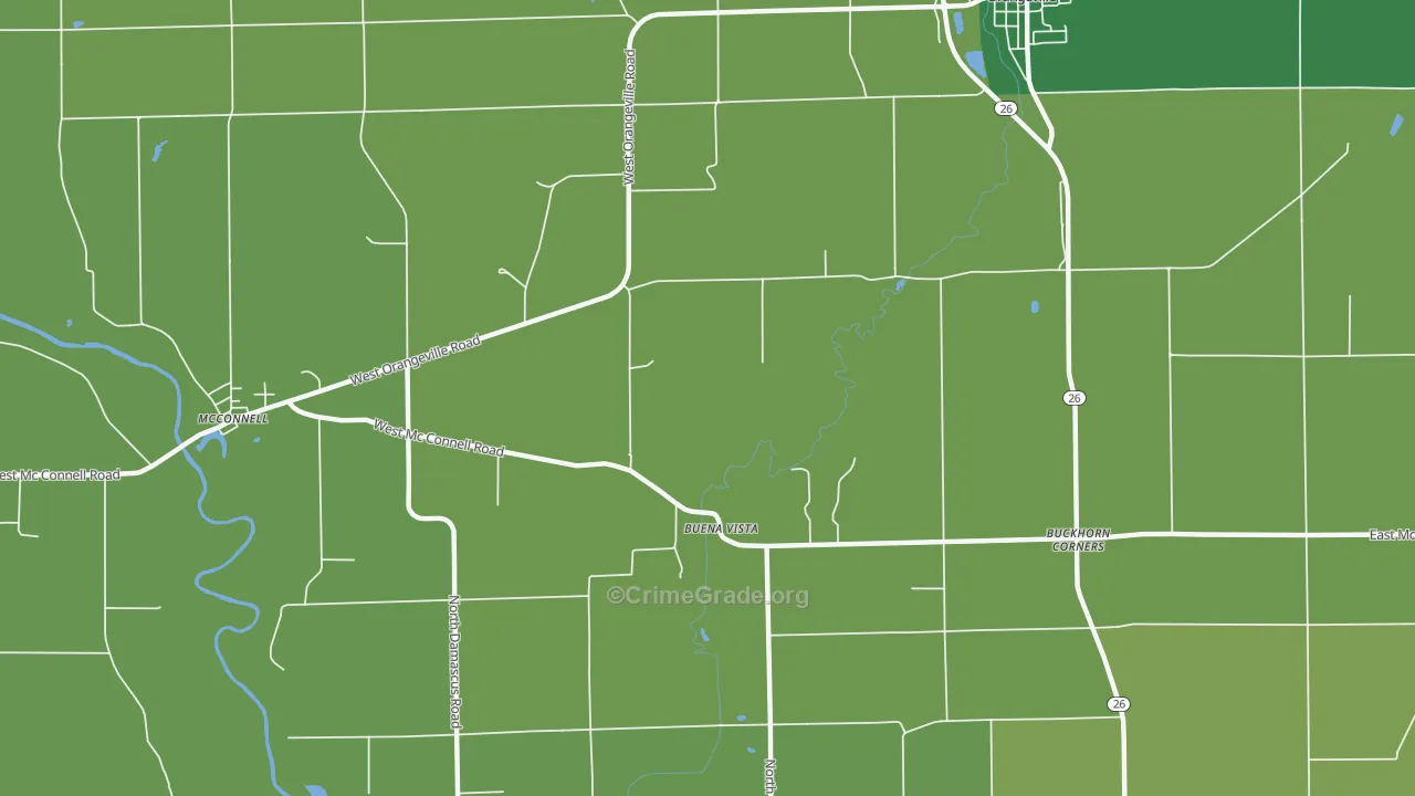 Buena Vista, IL Map of Vehicle Theft Rates
