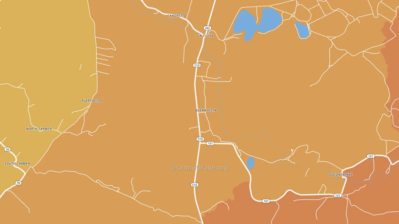 Buena Vista, NM Map of Vehicle Theft Rates
