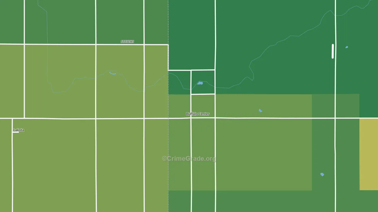 Buffalo Center, IA Map of Vehicle Theft Rates