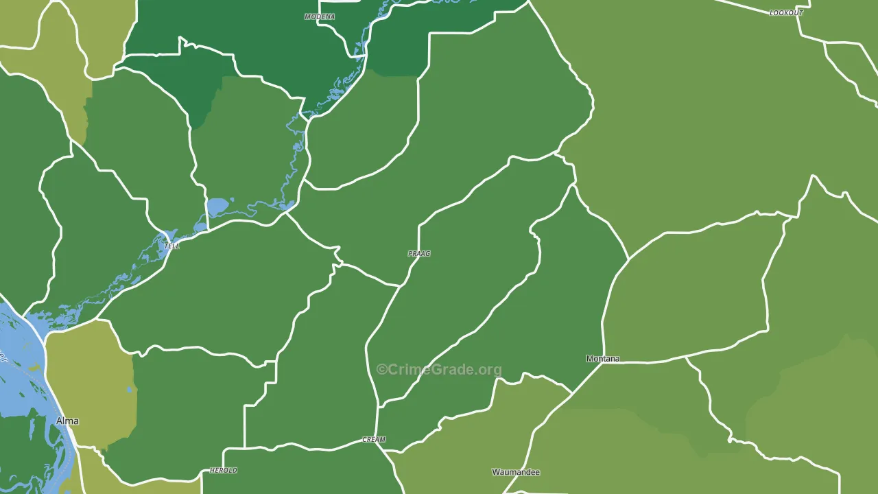 Buffalo County, WI Map of Vehicle Theft Rates