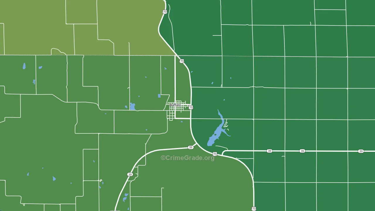 Buffalo, KS Map of Vehicle Theft Rates