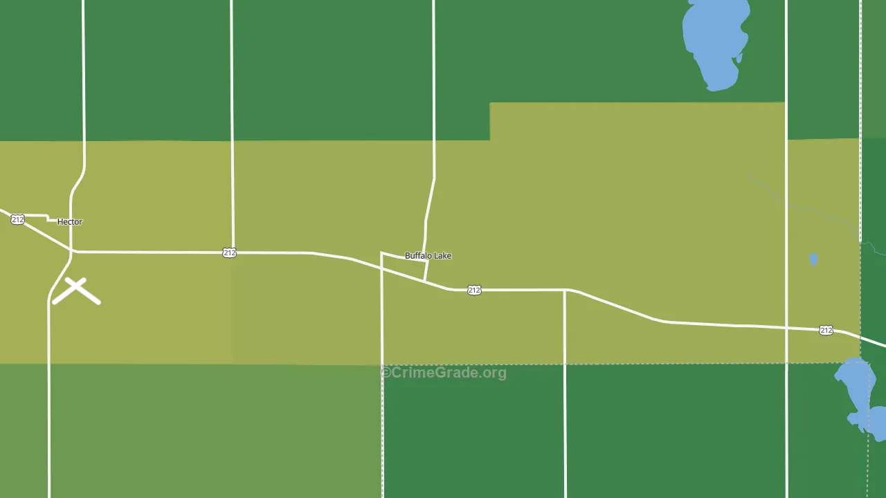Buffalo Lake, MN Map of Vehicle Theft Rates
