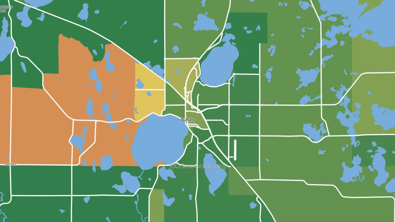 Buffalo, MN Map of Vehicle Theft Rates