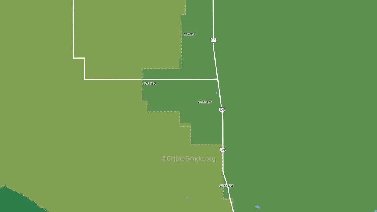 Buffalo, MT Map of Vehicle Theft Rates