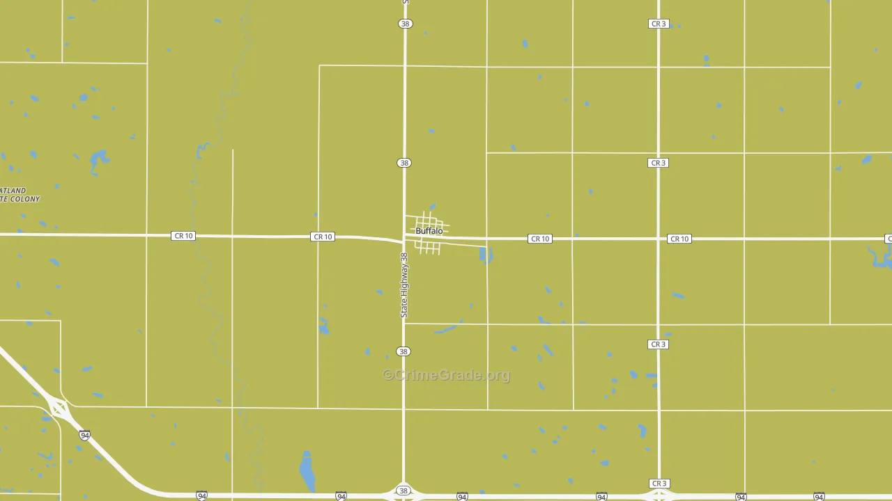 Buffalo, ND Map of Vehicle Theft Rates