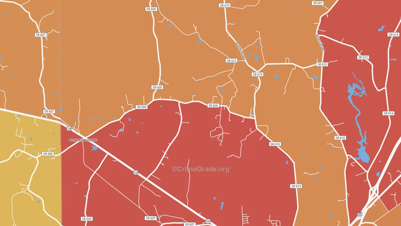 Bufford Crossroads, VA Map of Vehicle Theft Rates
