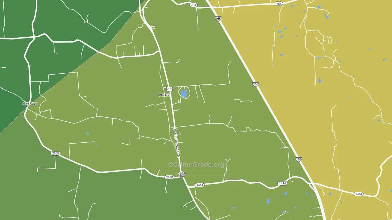 Buford, KY Map of Vehicle Theft Rates