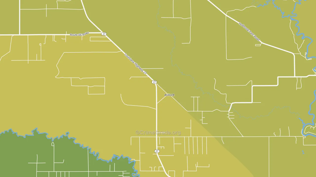 Buhler, LA Map of Vehicle Theft Rates