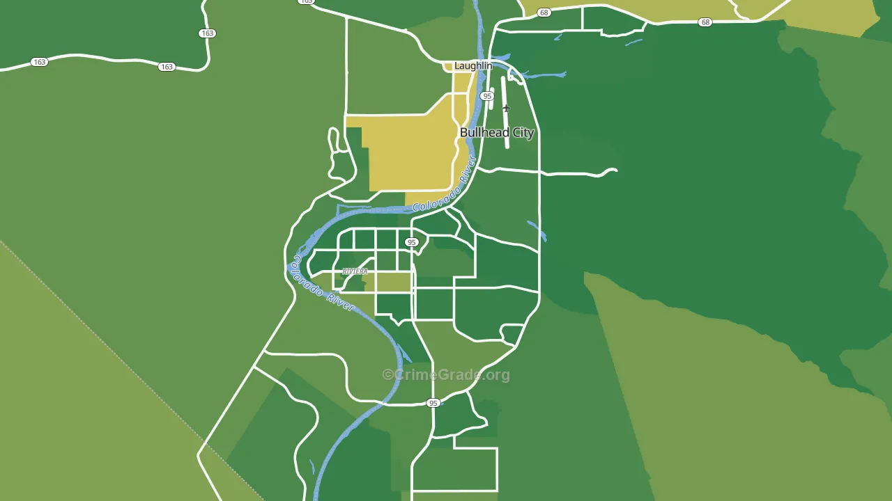 Bullhead City, AZ Map of Vehicle Theft Rates