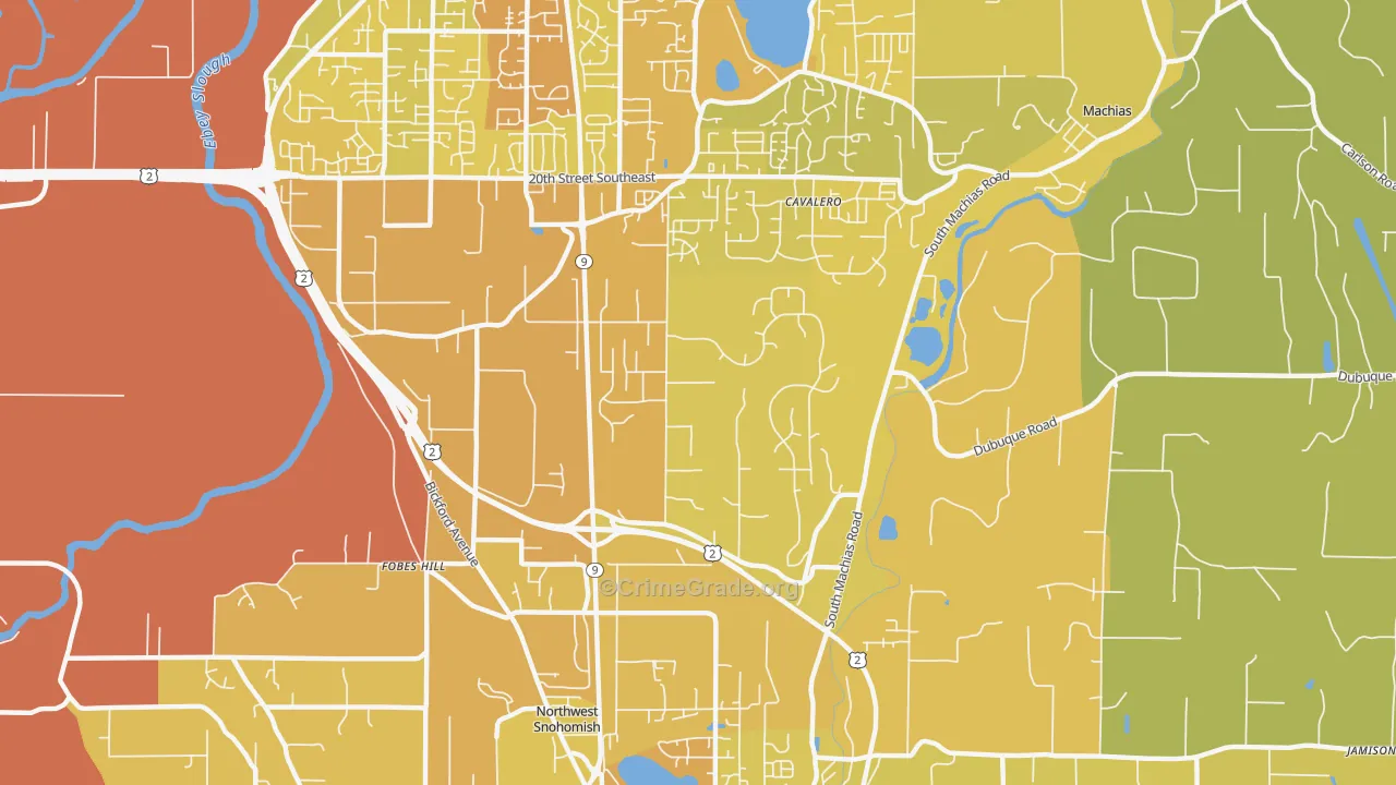 Bunk Foss, WA Map of Vehicle Theft Rates