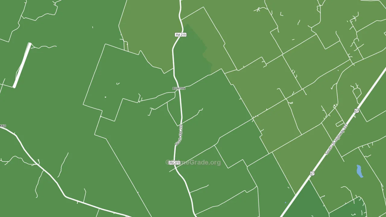 Bunyan, TX Map of Vehicle Theft Rates