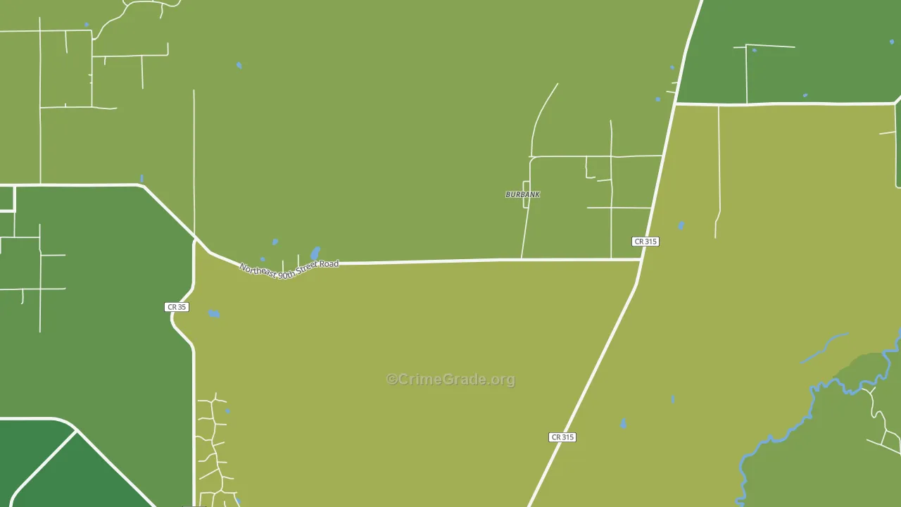 Burbank, FL Map of Vehicle Theft Rates