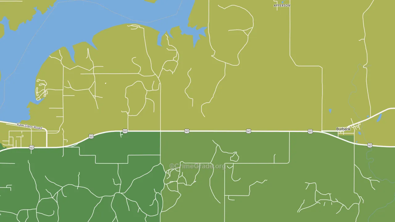 Burbank, OK Map of Vehicle Theft Rates
