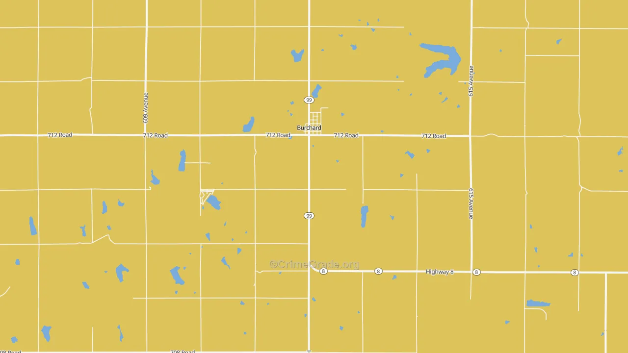 Burchard, NE Map of Vehicle Theft Rates