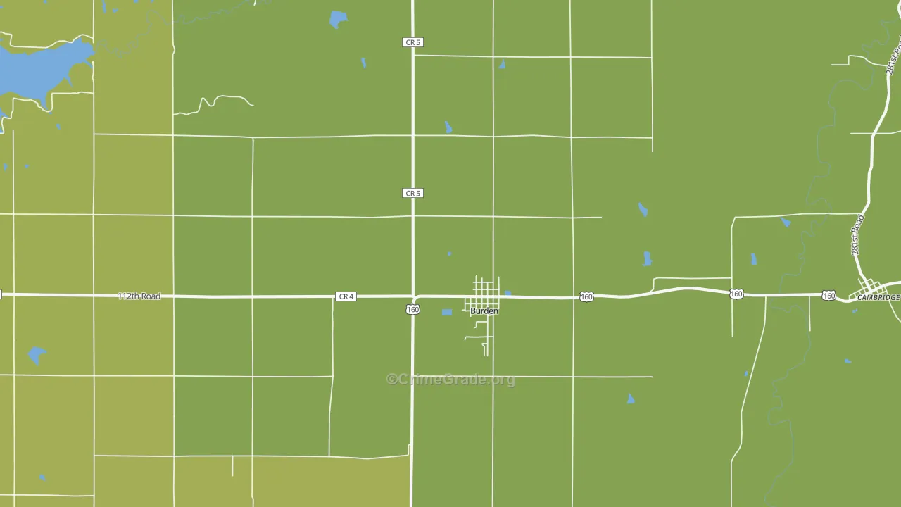 Burden, KS Map of Vehicle Theft Rates