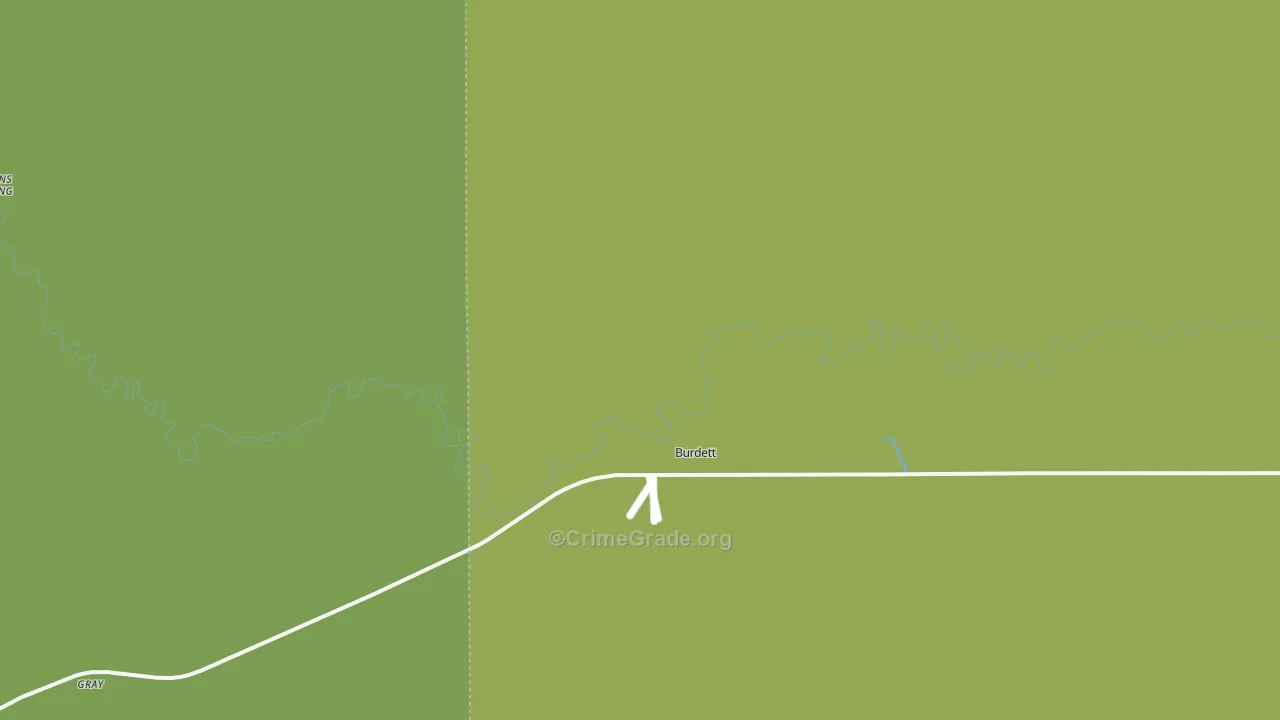 Burdett, KS Map of Vehicle Theft Rates