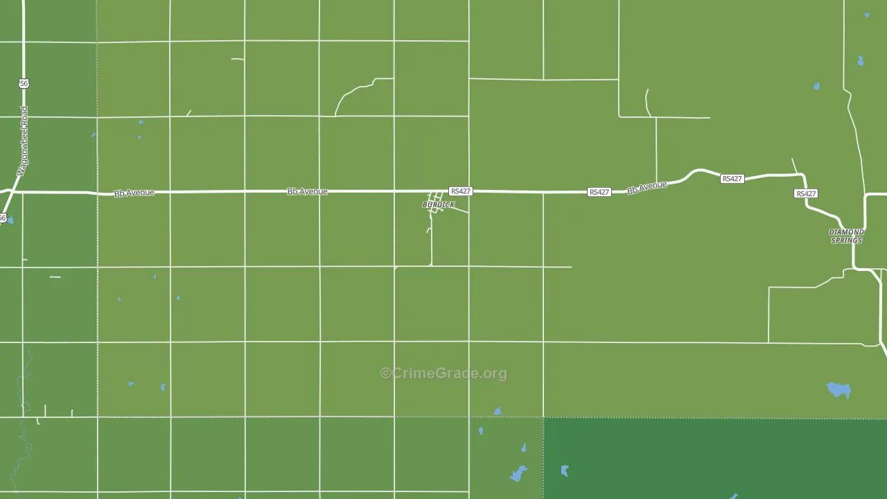 Burdick, KS Map of Vehicle Theft Rates
